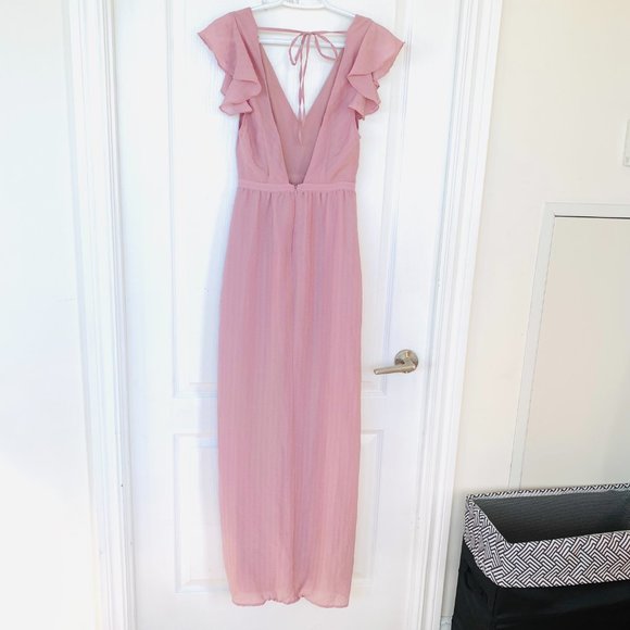 NWT Revolve superdown pink mae ruffle wrap maxi, Sz XS - Picture 4 of 9